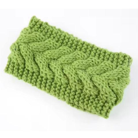 Green Women's knitted headband ear warmer