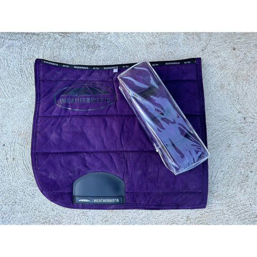 Used - Violet Dressage Saddle Pad with bandages