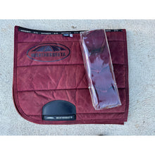 Load image into Gallery viewer, Used - Burgundy Dressage Saddle Pad with bandages