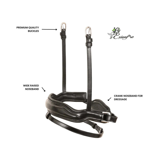 Leo Hanoverian Noseband - Black/Cob Size