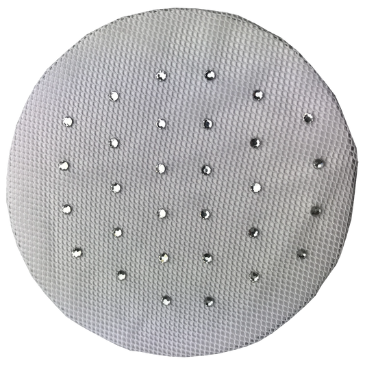 White Diamante Hair Bun Net