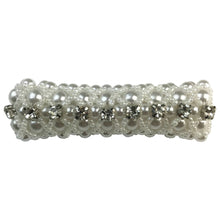 Load image into Gallery viewer, Large Pearl Scrunchie with Beads &amp; Crystals