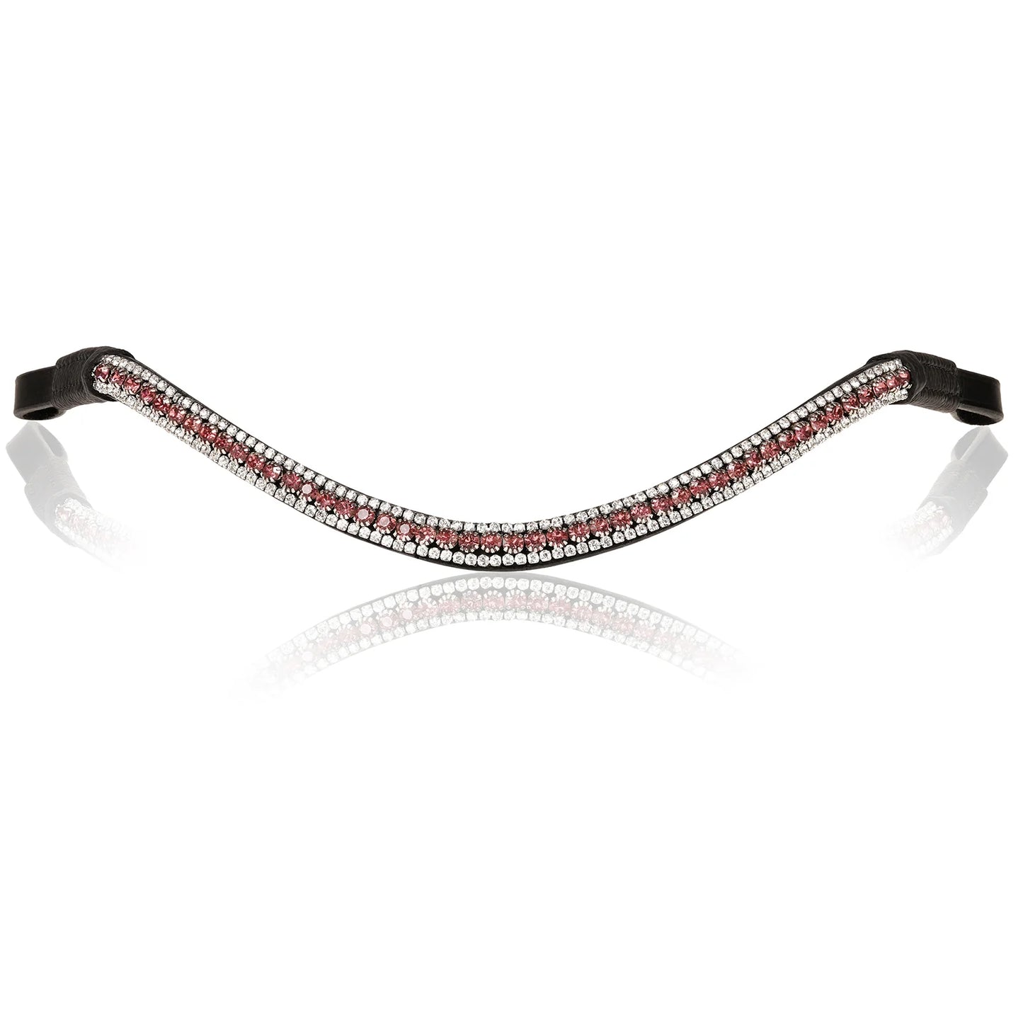 Lavender Crystal Browband (Black Leather)