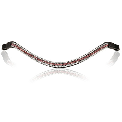 Lavender Crystal Browband (Black Leather)