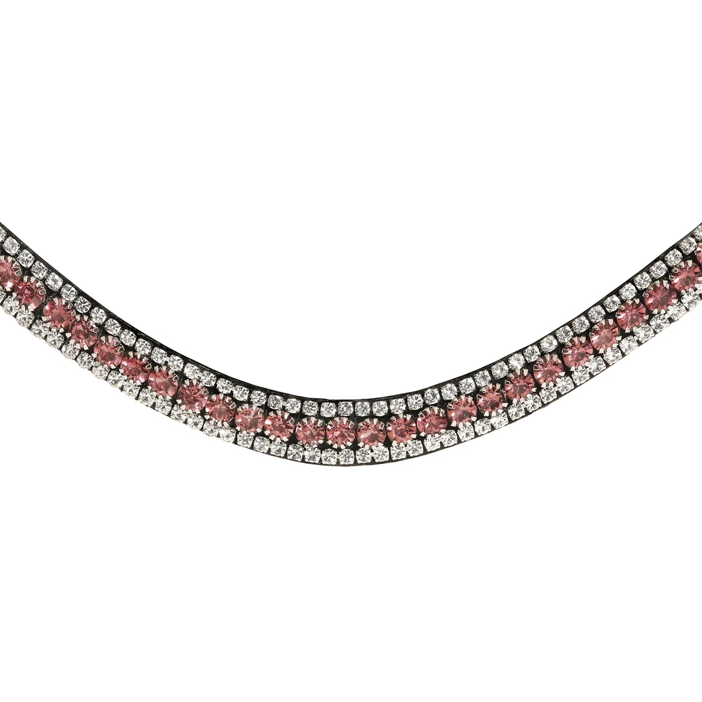 Lavender Crystal Browband (Black Leather)