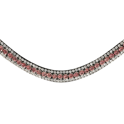 Lavender Crystal Browband (Black Leather)