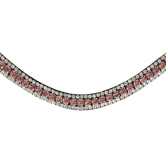 Lavender Crystal Browband (Black Leather)