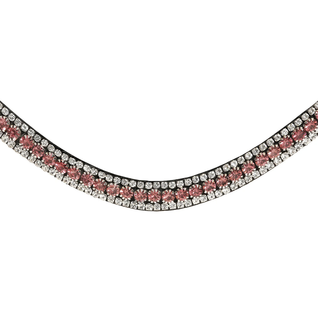 Lavender Crystal Browband (Black Leather)