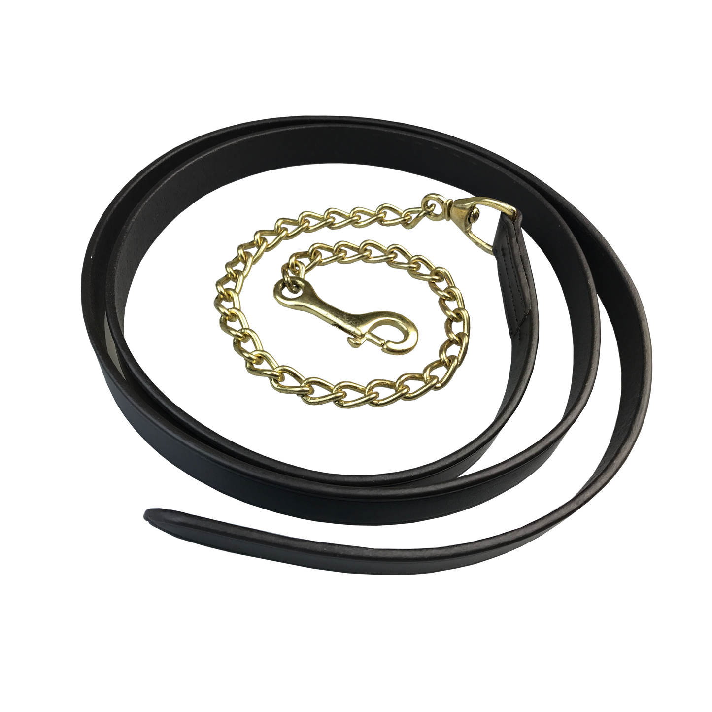 Leather Lead Chain with Brass or Silver Fittings