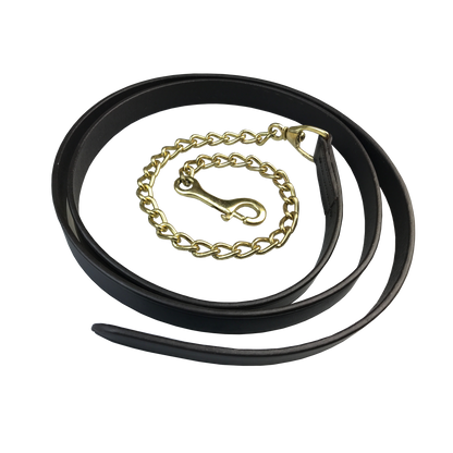Leather Lead Chain with Brass or Silver Fittings