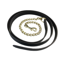 Load image into Gallery viewer, Leather Lead Chain with Brass or Silver Fittings