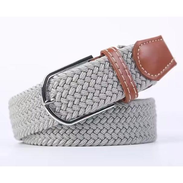Light Grey Elastic Braided Belt
