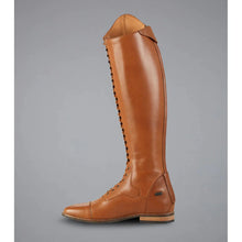 Load image into Gallery viewer, Cognac Size 8 Regular - Maurizia Ladies Lace Front Tall Leather Riding Boots