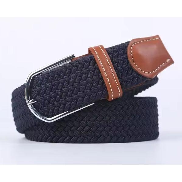 Navy Elastic Braided Belt