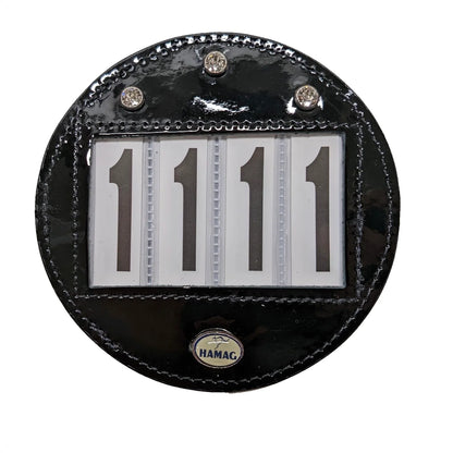 Round Patent Leather Bridle Number Holders (Pair)
