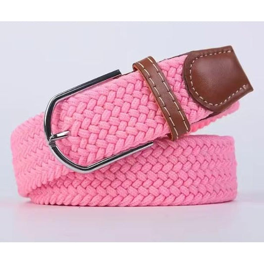 Pink Elastic Braided Belt