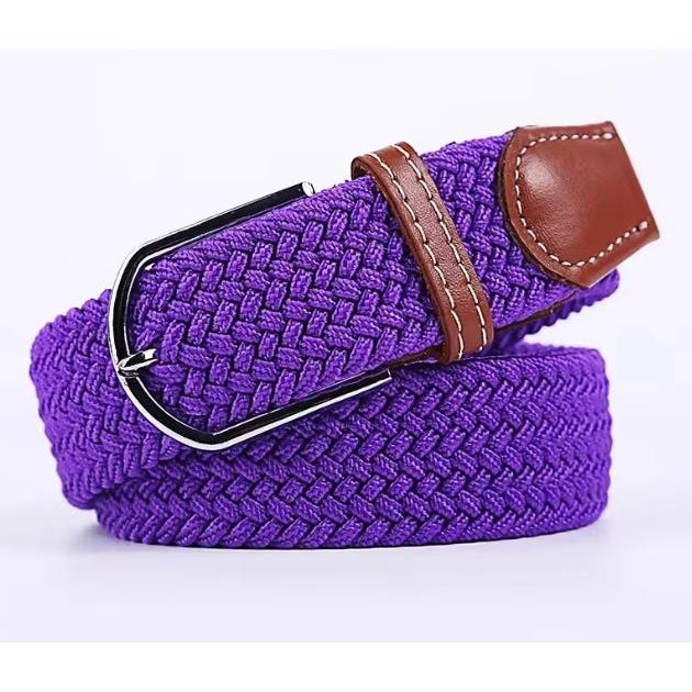 Purple Elastic Braided Belt