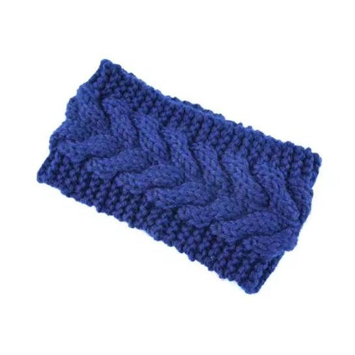 Royal Blue Women's knitted headband ear warmer