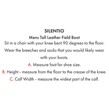 Load image into Gallery viewer, Silentio Men&#39;s Tall Leather Field Boot