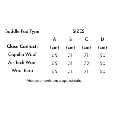 Close Contact Merino Wool European Saddle Pad - GP/Jump Square