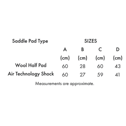 Airtechnology Shockproof Wool Saddle Pad - Half Pad