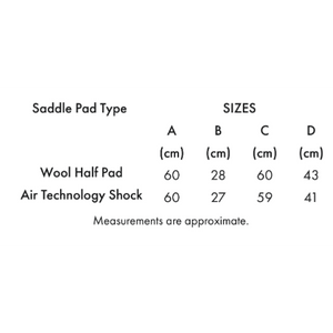 Airtechnology Shockproof Wool Saddle Pad - Half Pad