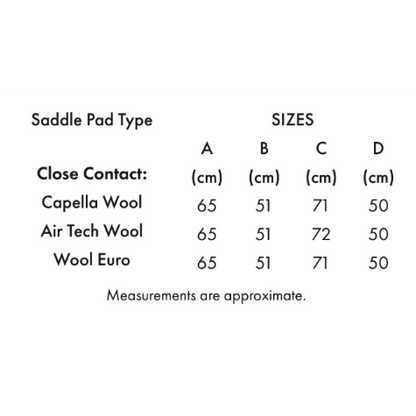 Close Contact Airtechnology Shockproof Wool Saddle Pad - GP/Jump Square