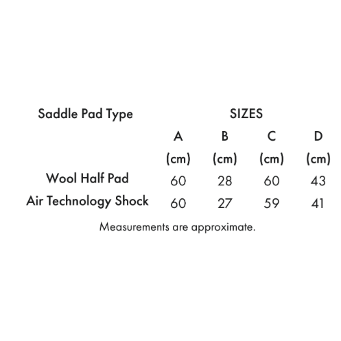 Merino Wool Saddle Pad - Half Pad