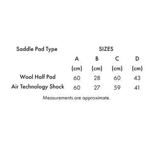 Merino Wool Saddle Pad - Half Pad