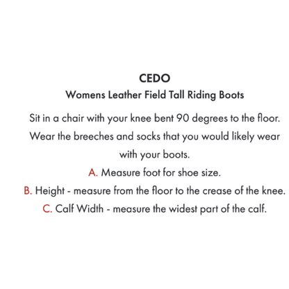 Cedo Women's Leather Field Tall Riding Boots