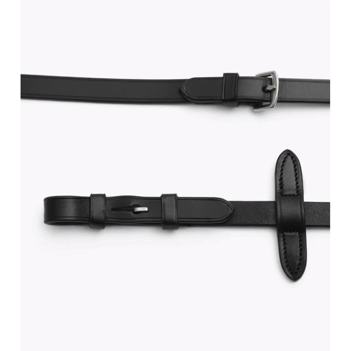 Senado Plain Leather Reins - Black