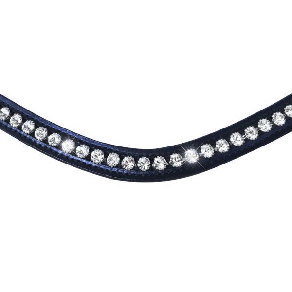Swarovski Crystal Browband (Black Leather) - Cob/Full Size