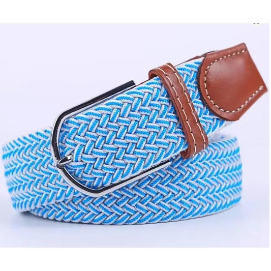 Yacht Blue Elastic Braided Belt