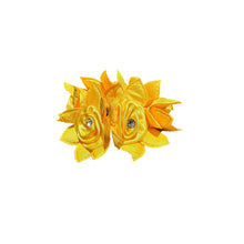 Load image into Gallery viewer, Yellow Rose Hair Scrunchie with Crystals