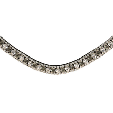 Load image into Gallery viewer, Silver, Deep Wave Crystal Browband (Black leather)