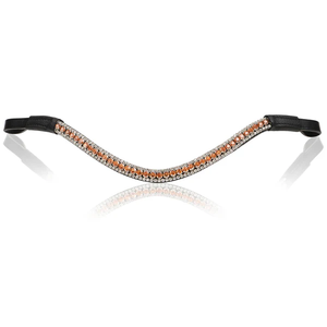 Champagne Crystal Browband (Black Leather) - Cob Size