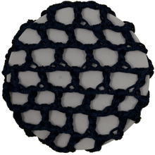 Load image into Gallery viewer, Navy Crocheted Ribbon Hair Bun Net