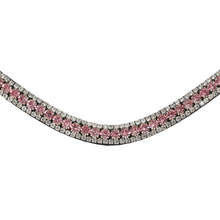 Load image into Gallery viewer, Baby Pink Crystal Browband (Black Leather)