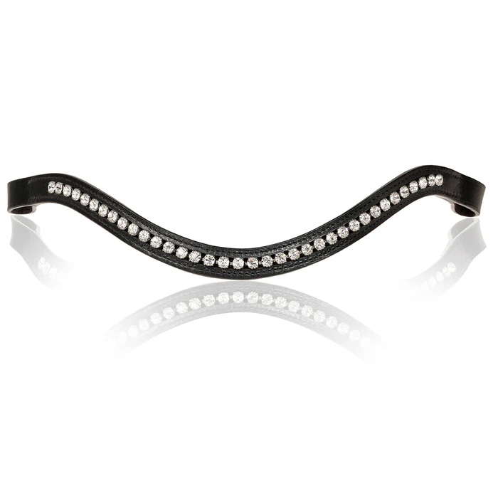 Swarovski Crystal Browband (Black Leather)