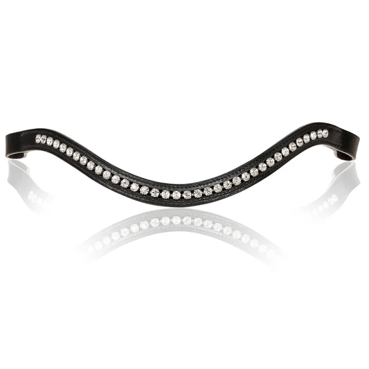 Swarovski Crystal Browband (Black Leather)