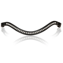 Load image into Gallery viewer, Swarovski Crystal Browband (Black Leather)