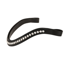 Load image into Gallery viewer, Swarovski Crystal Browband (Black Leather)