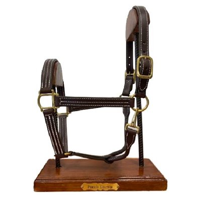 Wood Halter Stand with Engraved Plate