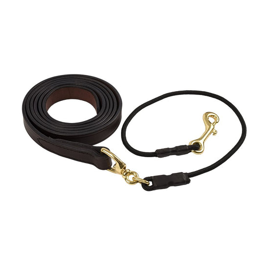 Havana Leather Show Lead w/ Cord and Snap