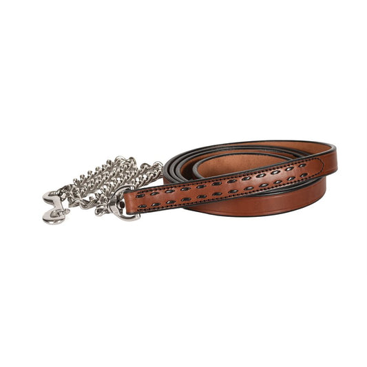 Buck Stitch Leather Lead w/chain