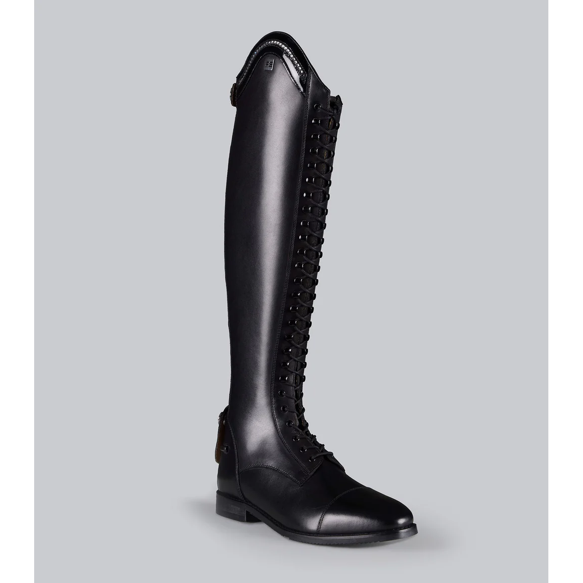 Astra Womens Lace Front Tall Leather Riding Boots
