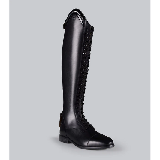 Astra Womens Lace Front Tall Leather Riding Boots