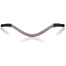 Load image into Gallery viewer, Baby Pink Crystal Browband (Black Leather)