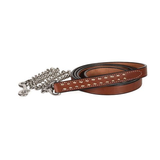 Buck Stitch Leather Lead w/chain