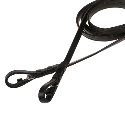 Padded Nappa Leather Curb Reins - Flat